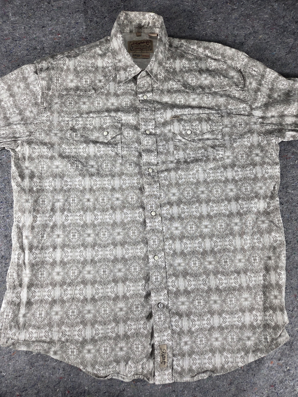 Rafter C ProFlex45 Western Pearl Snap Shirt XXL Gray